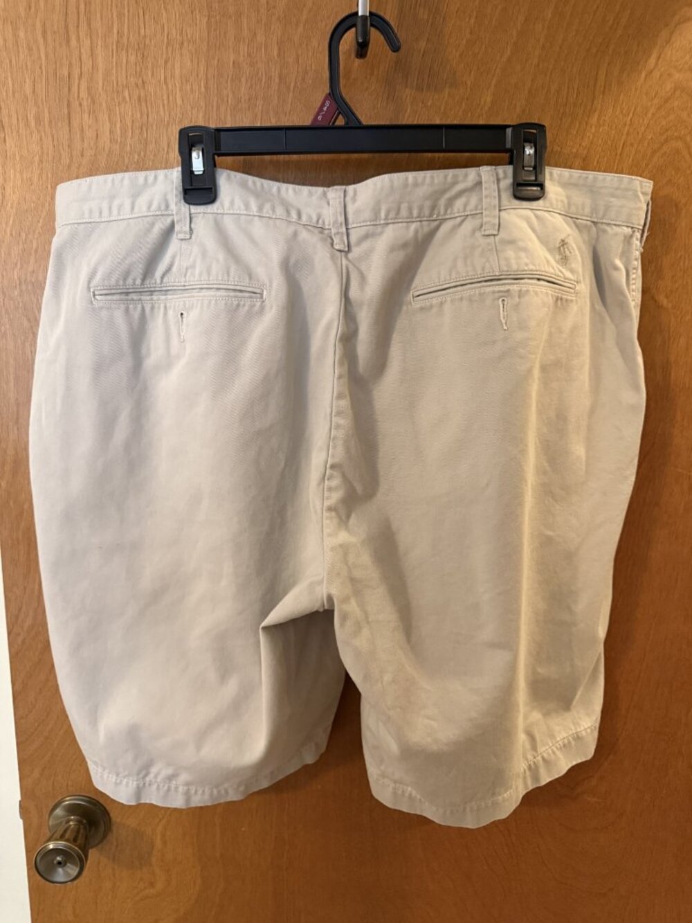 Polo Ralph Lauren Mens Classic Tan Khaki Chino Shorts Cotton Twill Flat Front 42 - Picture 3 of 13